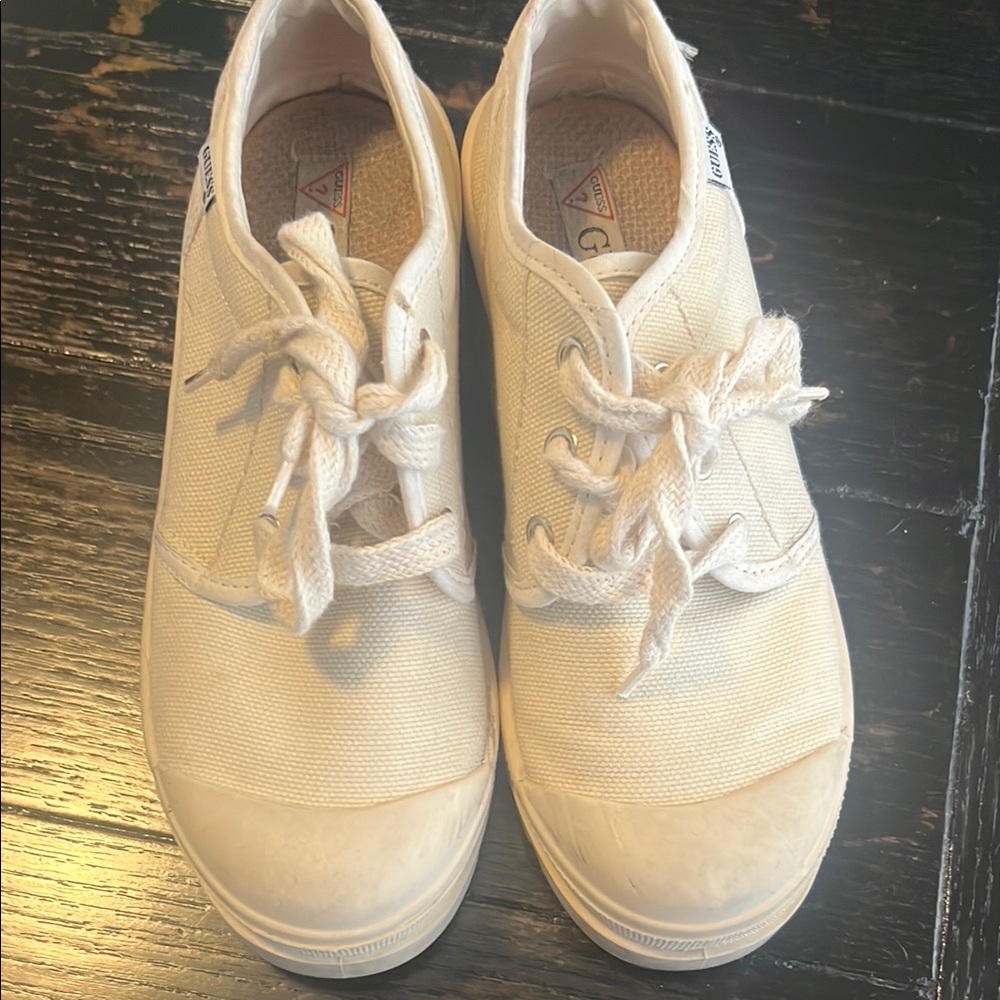 Guess White Sneakers Casual Canvas Low-Top